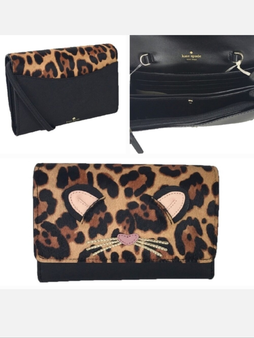 Kate Spade Run Wild Leopard Crossbody Bag or Clutch, With Dustbag ... Like New